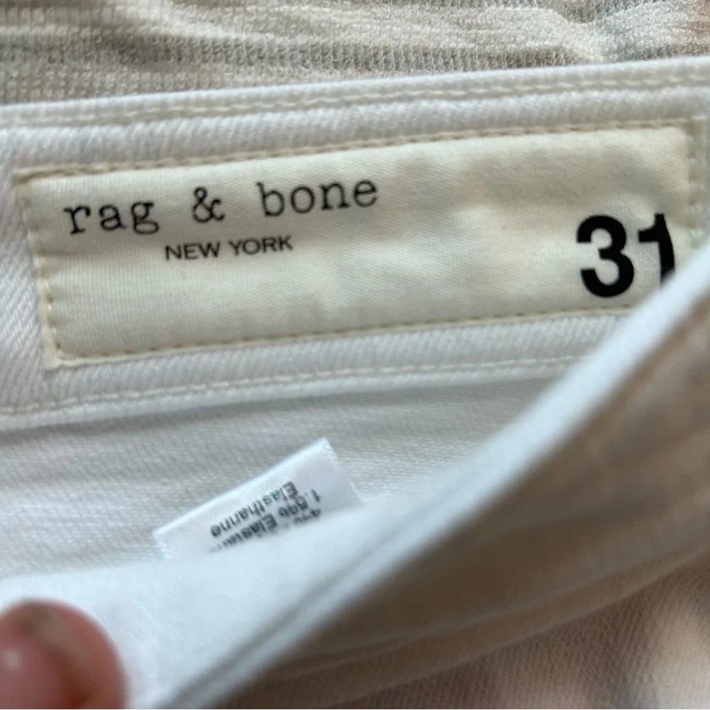 NEW! Rag & Bone Nina High Rise Ankle Skinny 5 Button White Jeans Size 31 - Picture 6 of 11